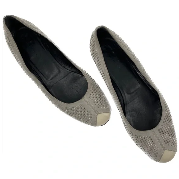 Balenciaga y2k Gray Studded Ballet Flats - Picture 1 of 16